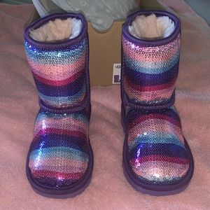 SOLD Ugg Sequin rainbow toddler boots